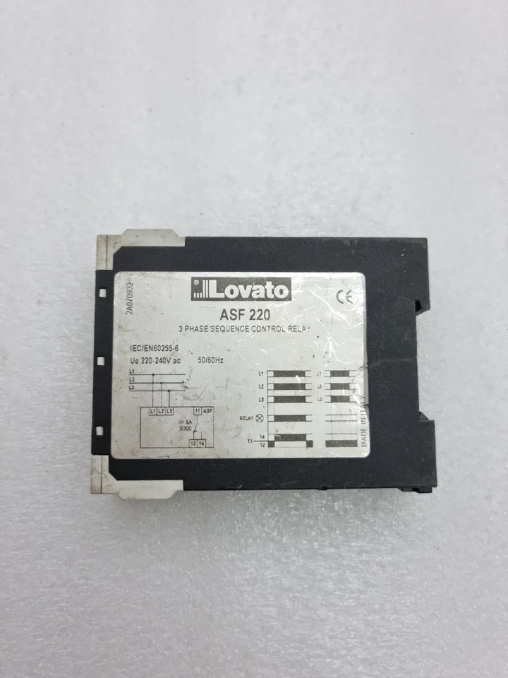 Lovato ASF 220 3Phase Sequence Control Relay 220-240Vac Made in Italy ASF220